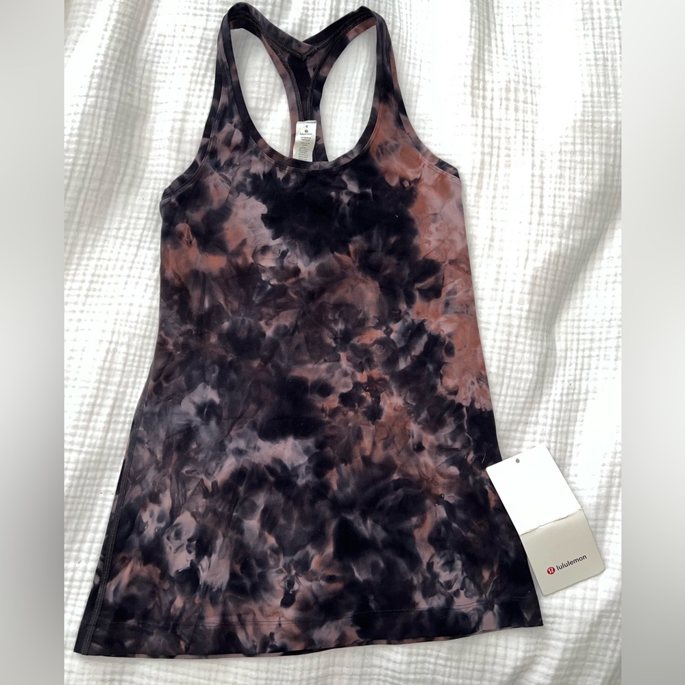 NWT Lululemon Graphite Gray Pink Diamond Dye Nulu CRB Cool Racerback Tank size 4